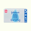 Johnsons Baby Soap 6x125g - Gentle Care for Delicate Skin | Free Shipping