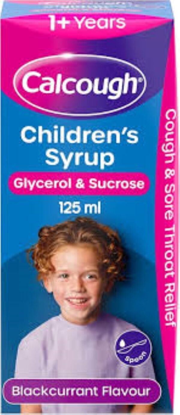 Calcough Children's Cough Syrup Blackcurrant 125ml | 1+ Years | Glycerol & Sucrose - Image 2